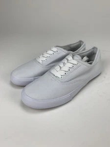 Amazon Essentials Womens White Canvas Casual Lace Up Sneaker Shoes Size 6.5 - Picture 1 of 6