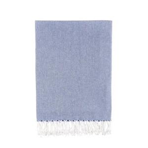 Bello Turkish Beach Towel Plain Blue Handwoven Sand-Free Peshtemal, 39 x 66.9 In - Imagen 1 de 2
