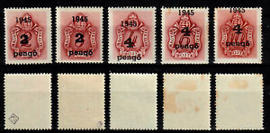 Romania WWII Hungary Oradea Northern Transylvania 1945 postage due rare 5 stamps