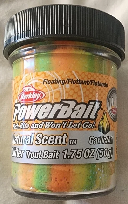 Berkley Bgtgrb2 PowerBait Glitter Trout Bait Garlic Scent Rainbow