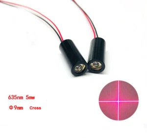 2pcs 635nm 5mw Red Cross Laser 90 Degree Cross Laser Module Laser Positio - Picture 1 of 6