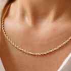 14K Solid Yellow Gold Mens Women's 1.5MM Diamond Cut Rope Chain Necklace 16"-24"