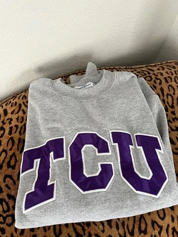 TCU Gray Crewneck Sweatshirt Small S Cover