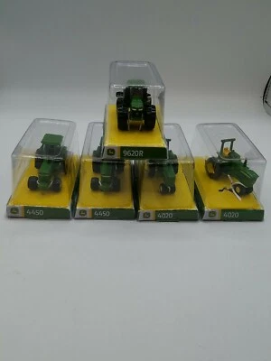 5 Tomy Ertl Iron Mini John Deere Tractors: 4450 4020 and 9620R - Image 1 of 4