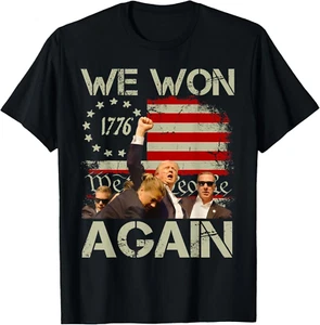 We Won Again Trump 47 th President America 2024 Election Unisex T-Shirt - Picture 1 of 3