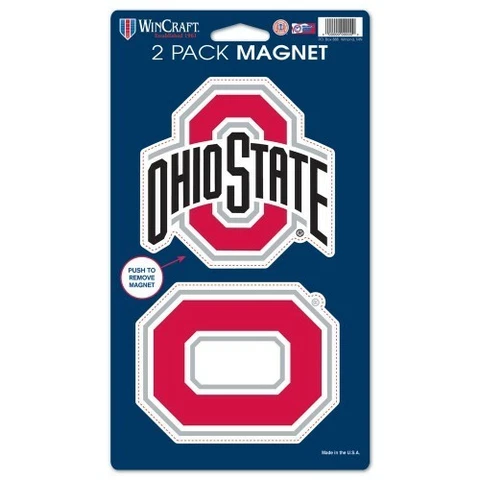 OHIO STATE BUCKEYES 2 PACK DIE-CUT LOGO MAGNETS HIGH QUALITY NCAA LICENSED Cover