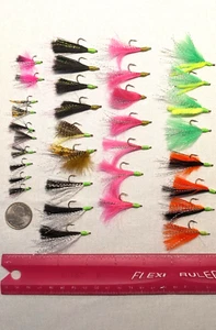 34 STÜCK VERSCHIEDENE FARBEN HANDGEBUNDEN ANGELN FLIEGEN PANFISH ZANDER BARSCH EISANGELN - Bild 1 von 3
