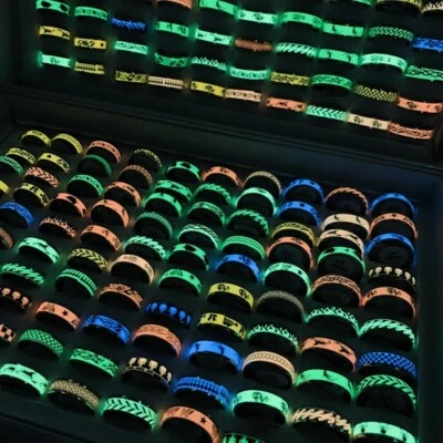 Venta al por mayor 50 piezas Anillo Luminoso Acero Inoxidable Adhesivo Fiesta Regalo Moda Joyería Foto 1 de 4