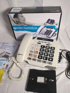 Geemarc PhotoPHONE 100, White, Amplified Photo ID Telephone, Elderly Assistance - Afbeelding 1 van 6
