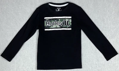 Hurley Boys Long Sleeve Black Thermal Winter Crew Neck Shirt Sz Youth 6/7 #2640 - Image 1 of 4