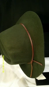 Forest Green Wide Brim Felt Hat - Picture 1 of 3