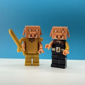2x Lot LEGO Minecraft Piglin Minifigur Schwert & Rüstung Brute min096 min118 21168 - Bild 1 von 5
