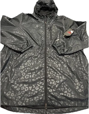 New Balance 2X Sudadera con Capucha Cremallera Completa Negra Chaqueta Larga Cortavientos Resistente al Agua $89 Foto 1 de 4