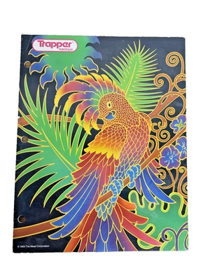 Vintage Trapper Pocket Folder 1990s Bird Parrot Jungle Colorful Retro 90s School - Image 1 of 4