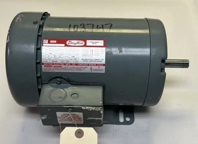 DAYTON,3N017H,INDUSTRIAL MOTOR 1HP 208-220/440V 1725/1425 RPM H56H FRAME - Image 1 of 4