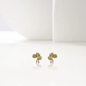 Cycling Stud Earrings – Minimalist Gold-Plated 925 Silver Jewelry for Riders - Picture 1 of 3