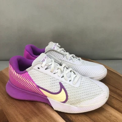 Nike Zoom Vapor Pro Tennis Shoes DR6192-100 White Purple Yellow Womens Size 7.5 - Image 1 of 4
