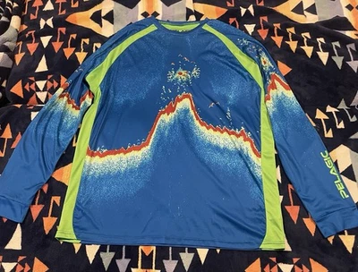 Camisa de pesca Pelagic Vaportek manga larga rendimiento XL sonar escaneo gráfico AOP Foto 1 de 4