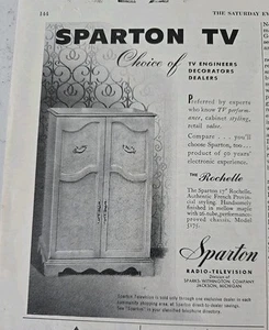 Sparton Radio televisión 1951 modelo Rochelle anuncio vintage - Imagen 1 de 1