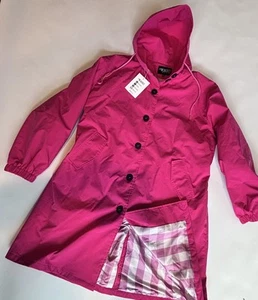 Wjacket BARBARA PINK WINDBREAKER Size 3XL 18w Elastic Waist Tie Hood Rain Coat - Picture 1 of 12
