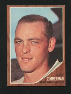 #222 JERRY ZIMMERMAN, Twins - 1962 Topps: EX-MT+, o/c, pack fresh 220785e - Bild 1 von 3