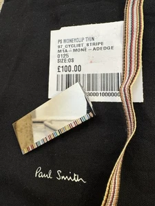 PAUL SMITH 'Signature Stripe' Silver Money Clip - Picture 1 of 11
