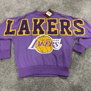 Los Angeles Lakers Mitchell & Ness Madera Dura Clásica Talla XS Mujer’s Cuello Redondo Nuevo con Etiquetas - Imagen 1 de 5