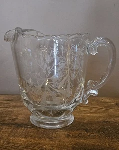 FOSTORIA 48 Oz Ice Lip Jug Heather Etched Pitcher - Picture 1 of 4