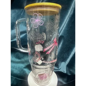 Dailey Positivity Reminder’s 40 Unzen Glas Tasse mit Griff und Bambusdeckel  - Bild 1 von 9