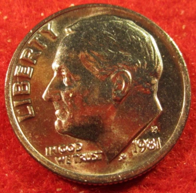 1981 (P) Philadelphia Roosevelt Clad Dime - Uncirculated - Image 1 of 3