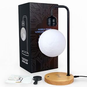 Magnetic Levitating Moon Lamp with wireless phone charger
