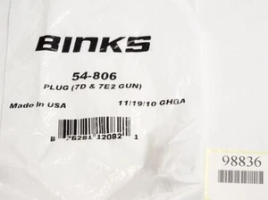 Binks 54-806 PLUG 7D & 7E2 Gun / Neu OVP - Picture 1 of 2