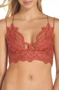 Free People Adella Bralette Bra Copper Burnt Orange XS New With Tags NWT $38 - Picture 1 of 5
