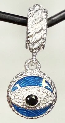 JUDITH RIPKA ESTERLINA 925 CIRCONITA CÚBICA Y ESMALTE AZUL ZAFIRO MAL DE OJO COLGANTE ENCANTO (T205) Foto 1 de 4