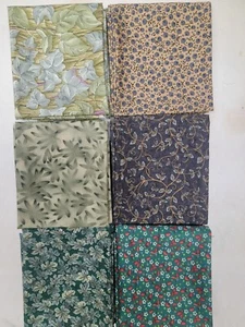LOT 45 SIX FAT QUARTERS, PRE OWNED, NOT USED - Picture 1 of 1