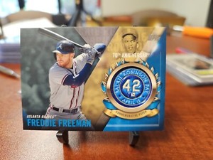 2017 Topps Jackie Robinson Logo Patch #JRPCFF Freddie Freeman Great Patch!