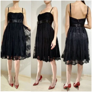 AUTH Dolce&Gabbana black tulle lace bustier Dress 40 it - Picture 1 of 10