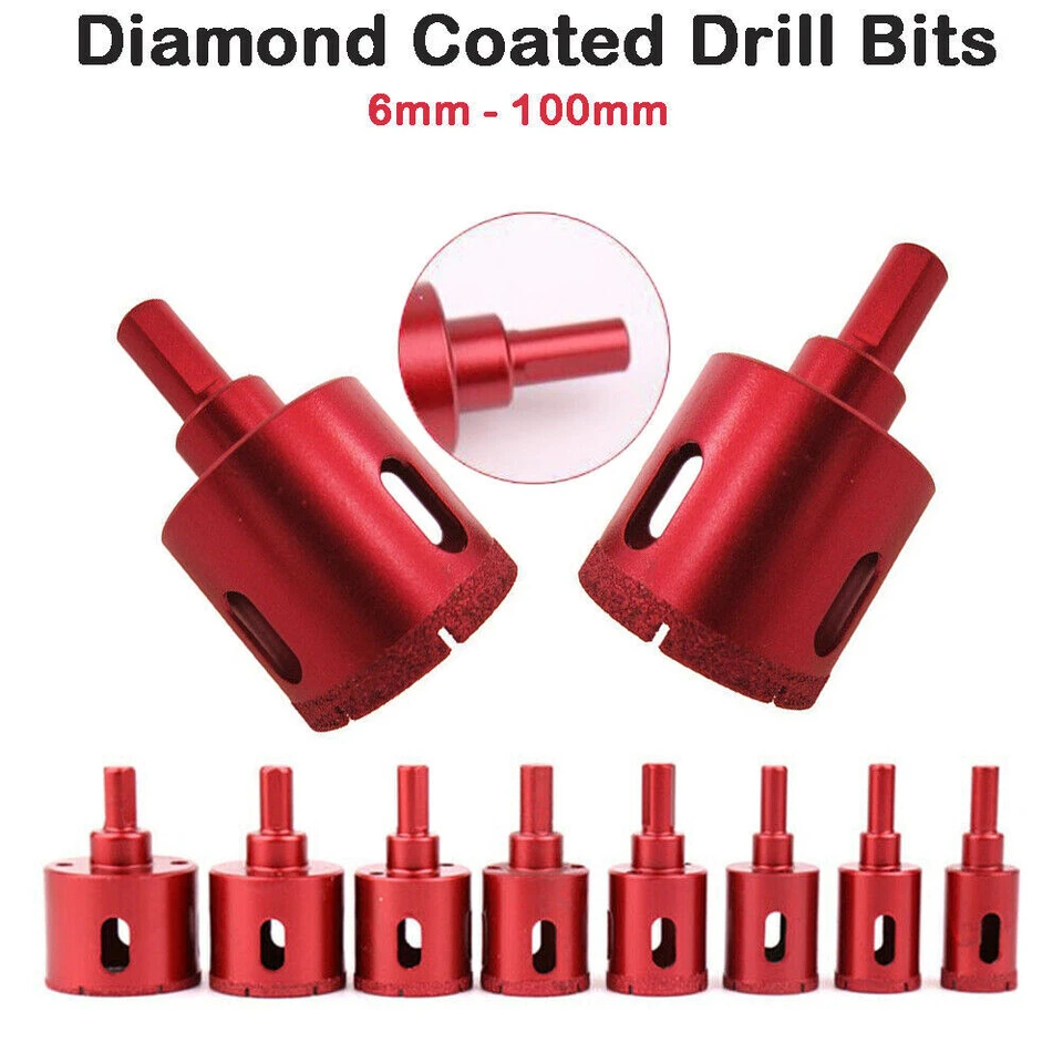 Diamantbohrer Hohlbohrer Lochsäge Bohrkrone Glasbohrer Fliesenbohrer 6mm-100mm - Bild 1 von 4