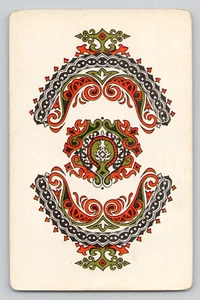 Swap Card Red Persian Rug Pattern Five of Hearts Congress Single Playing Card - Picture 1 of 2