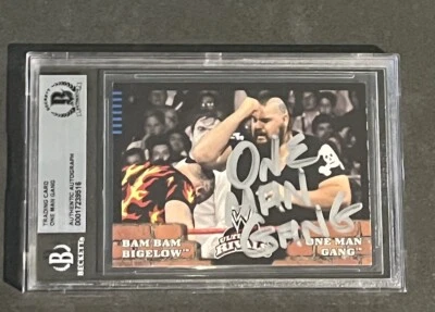 ONE MAN GANG 2008 TOPPS WWE ULTIMATE RIVALS AUTOGRAPHED CARD BAS AUTHENTIC - Image 1 of 2