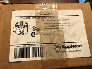 Neu Appleton GRL 200-A GRL200-A 2" Aluminium GR Leerrohr Steckdose Box Versand aus Texas - Bild 1 von 2