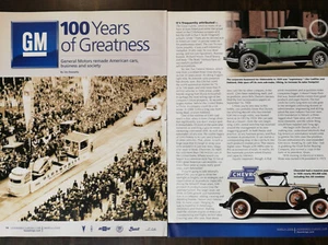 GM General Motors 100 Años de Grandeza 6 Páginas Color Original Artículo - 222 - Imagen 1 de 3