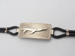 Möwen : Armband aus Silber 925 Und Gummi - Armband Mit Flug Von Vögel - Picture 1 of 4