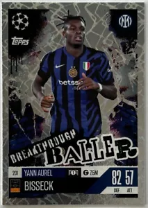 Topps 2024-25 UEFA Match Attax Extra - BISSECK (INTER MILAN) Breakthrough Baller - Picture 1 of 1