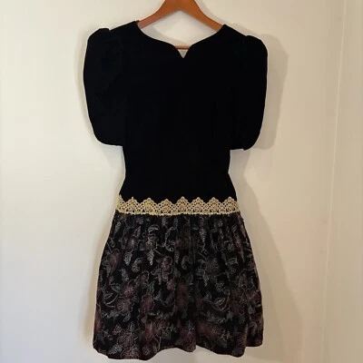 Mini Vestido De Colección Y2K Scott McClintock 6 Terciopelo Metálico Sin Espalda Capricho Foto 1 de 4