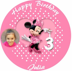 Minnie Mouse Tortenaufleger Tortenfoto Tortenbild Geburtstag Foto Zahl Name - Bild 1 von 1