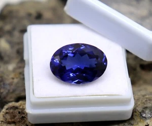 Piedra extraída de tanzanita azul rico corte ovalado de 10 quilates de alta calidad certificada - Imagen 1 de 11
