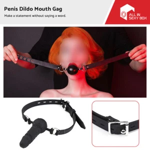 Penis Dildo Mouth Gag Silicone Couples Gagging Mouth Bondage BDSM Sex Toy Adult - Picture 1 of 7
