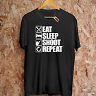 Eat Sleep SHOOT Repeat T-Shirt Shooting Range Shotgun Gun Hunting Rifle Hoodie