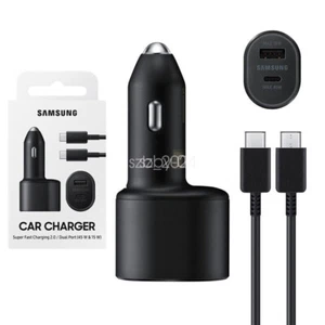 Adapter Samsung 45W super szybka ładowarka ładowarka samochodowa podwójny port USB-C - Zdjęcie 1 z 7